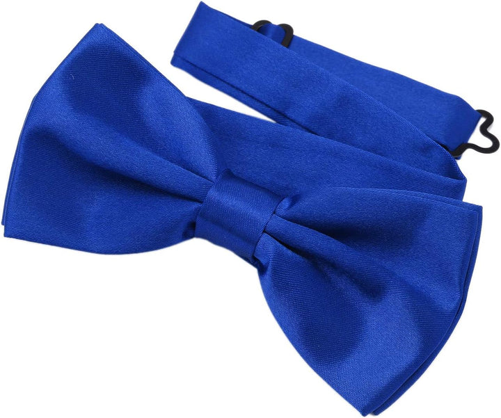 DonDon 10er Set Herren Fliege 12 x 6 cm gebunden und längenverstellbar Blau, Blau