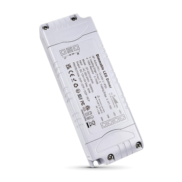 REYLAX LED Trafo 12V 60W Dimmbar Triac & 0/1-10V, 5A Dimmbar Netzteil 230V auf 12V DC Treiber Konsta