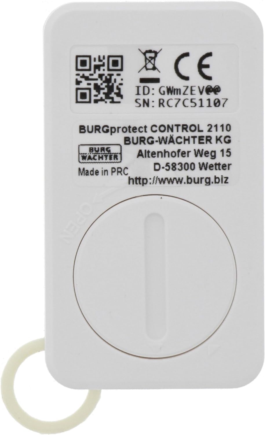 Burg Wächter Fernbedienung für Alarmanlage, batteriebetrieben, Fernsteuerung, mit BURGprotect Smart