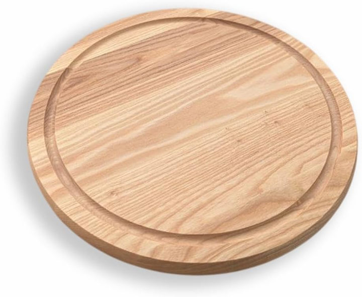 Generisch Pizzateller aus Eiche und Esche ⌀30/40cm, Schneidbrett aus Holz,Pizzabrett, Holzteller für
