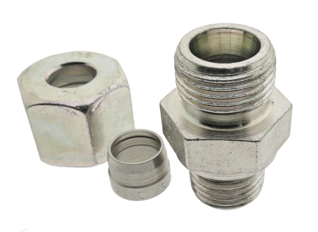 Gerade Schneidringverschraubung 10 L-R 1/2", Edelstahl Klemmringverschraubung leichte Baureihe