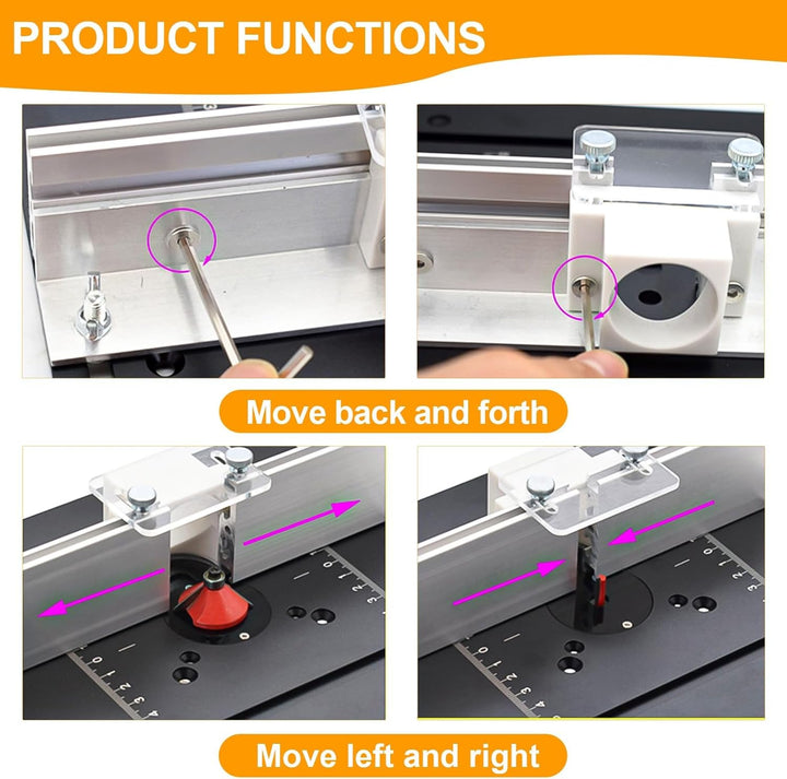 Set mit 3 Frästisch Einlegeplatten, Aluminiumlegierung, Frästisch Einlegeplatte für Oberfräsen, Rout