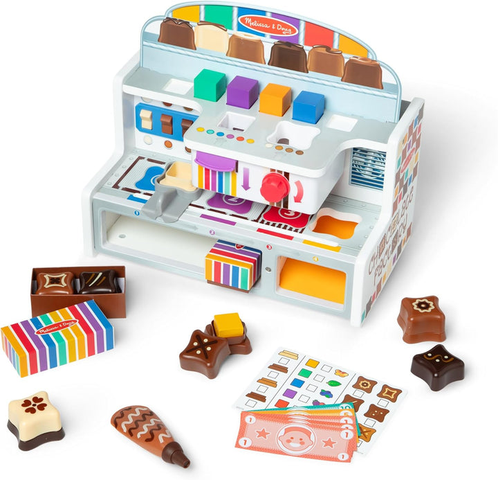 Melissa & Doug Schokoladenfabrik-Spielset aus Holz, Spielzeug-Süssigkeitenmaschine für Jungen und Mä