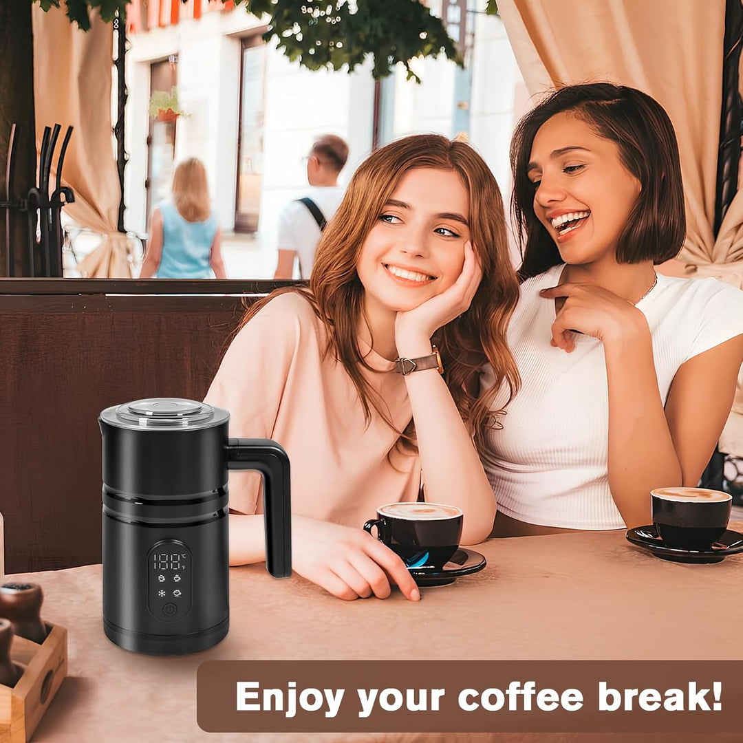 Carehabi Milchaufschäumer Elektrisch 100ml-350ml 4 in 1 Milchschäumer Elektrisch für Heisser und Kal