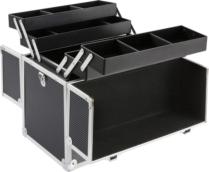 Arebos Kosmetikkoffer | 26L | inkl. Tragegurt | 13 Fächer | Aluminium | inkl. Schloss & Schlüssel |