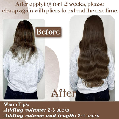 Hetto Extensions Echthaar Microring Braun Echthaar Micro Loop Extensions Remy Haarverlängerung Micro