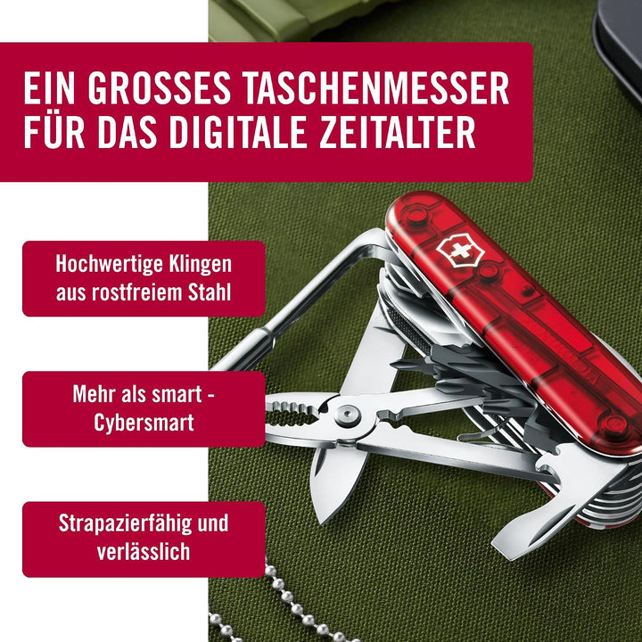 Victorinox Taschenmesser Cyber Tool L (39 Funktionen, Metallfeile, Bit-Schlüssel, Kugelschreiber, Za