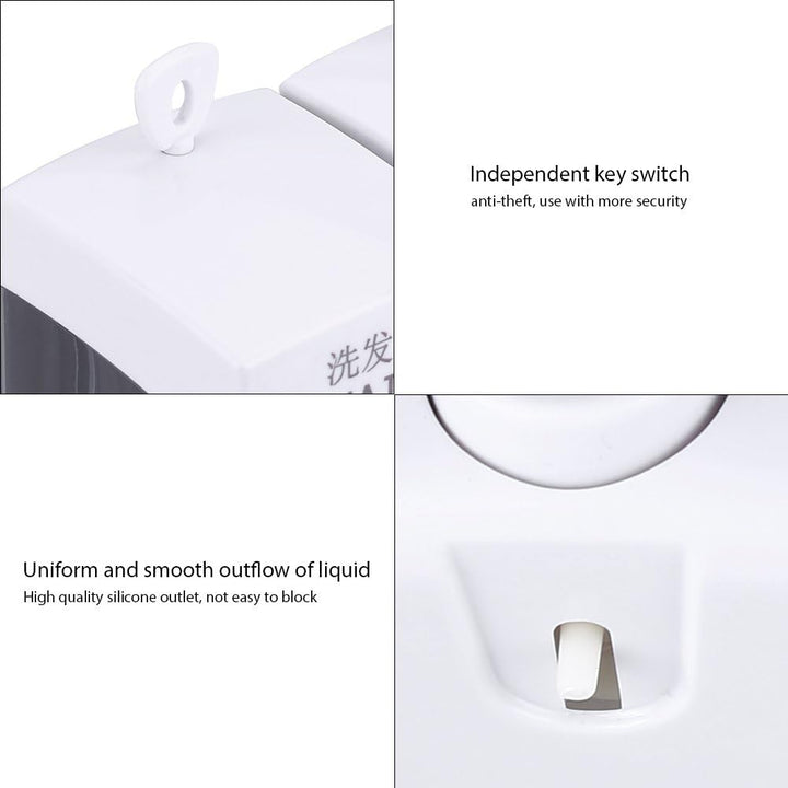 Fdit 2 Kammer Seife und Dusche Dispenser2 X 350 ml Bad Wand montiert Seife Shampoo Desinfektionsmitt