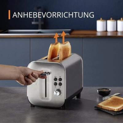 Krups KH682D Excellence Toaster | 8 Bräunungsstufen | 4 Funktionen | 2 Scheiben Toaster | Anhebevorr