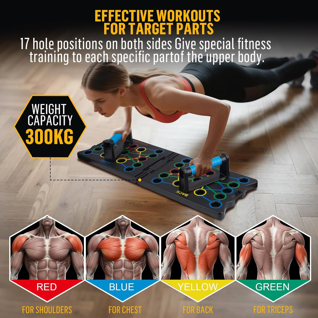 Liegestütze Brett, 24 IN 1 Faltbare Push-Up Liegestütz Brett mit Handgriff für Muskeltraining Effekt