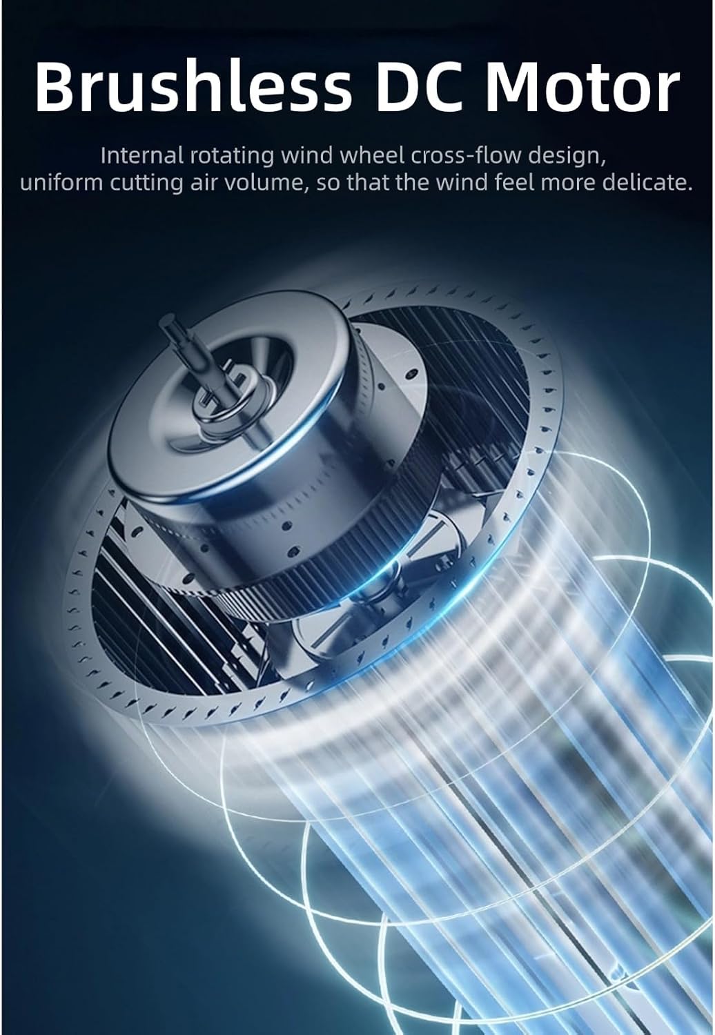 Cuifati Turmventilator, Verstellbarer Tischventilator mit 3 Geschwindigkeiten, Schnelle Kühlung, Lei