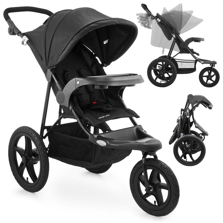 Moby-System Runner Mountain Dreirad-Kinderwagen mit Regenschutz, 15 kg Belastbar - Kinderwagen Zubeh