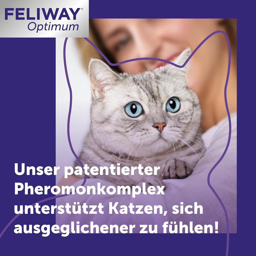 FELIWAY® Optimum Start-Set | Anti Stress Katze | Verdampfer für Steckdose & Nachfüllfkakon 48ml