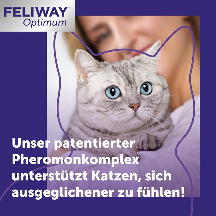 FELIWAY® Optimum Start-Set | Anti Stress Katze | Verdampfer für Steckdose & Nachfüllfkakon 48ml