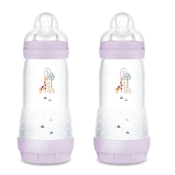MAM Anti Colic Flasche 320 ml 2er Pack Girl-Mix inkl. Sauger Grösse 2 + 4 Monate