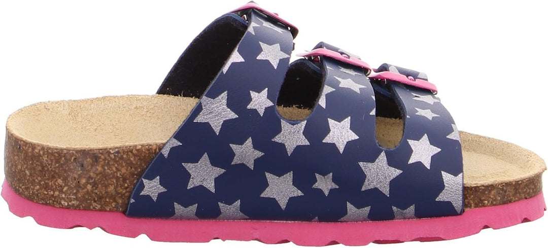 Superfit Mädchen Fussbettpantoffel Pantoffeln 24 EU Blau Hellblau 8400, 24 EU Blau Hellblau 8400