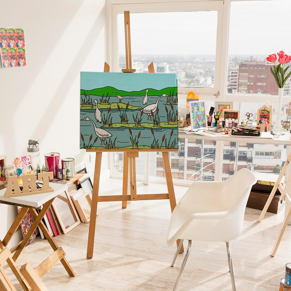 Artnapi Malen nach Zahlen Erwachsene mit Rahmen | DIY Handgemalt | Reiher im Schilf| Kit für Anfänge