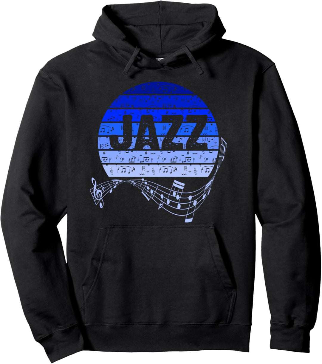 Jazz Musiker Blaue Farb-Noten Musik Jazz Pullover Hoodie