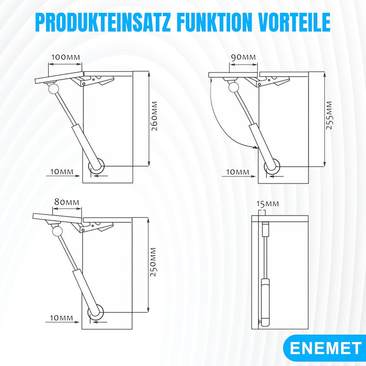 Universal Gasdruckfeder für Türen, Autos & Schränke | Dämpfer gegen Knallende Türen, Stabiler Stossd
