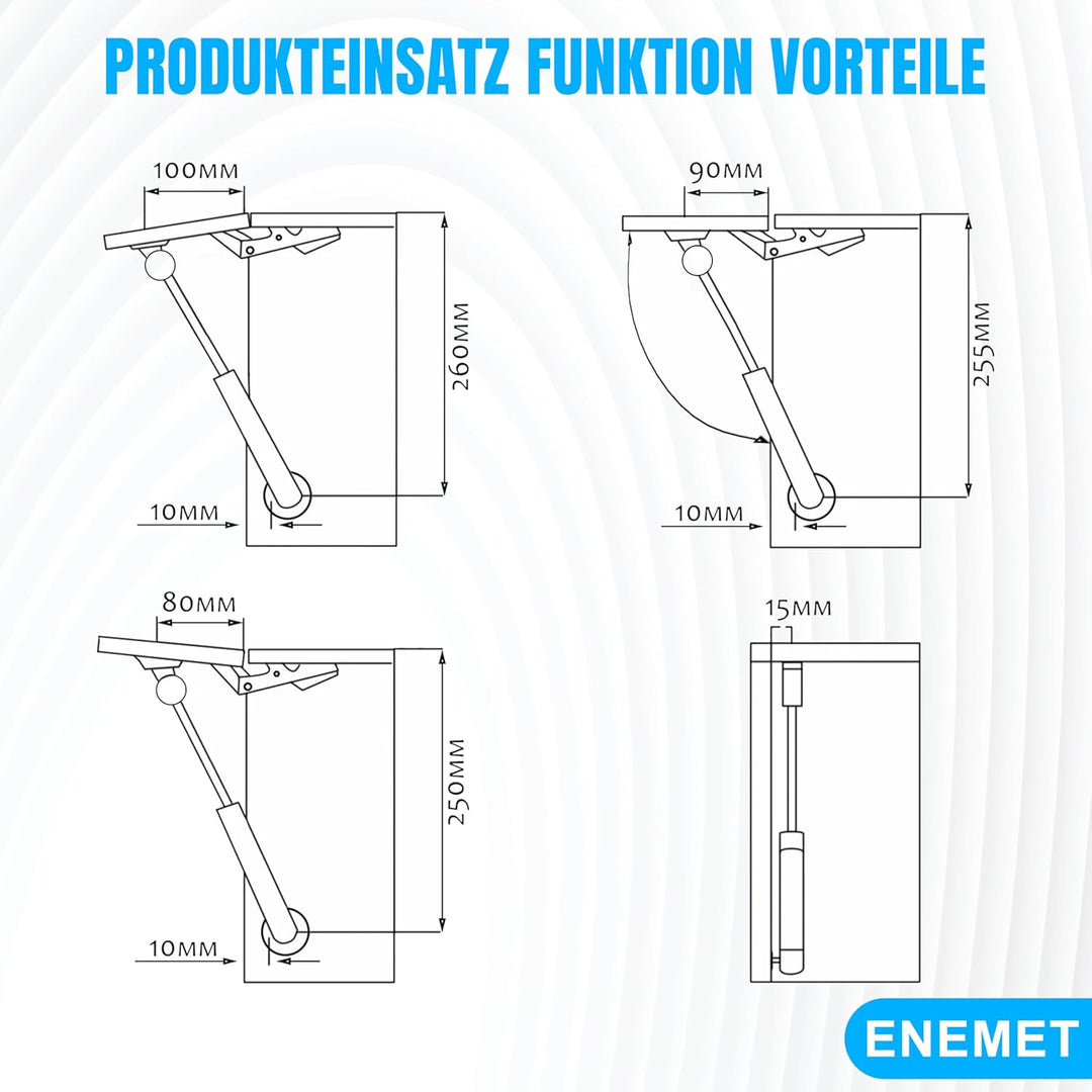 Universal Gasdruckfeder für Türen, Autos & Schränke | Dämpfer gegen Knallende Türen, Stabiler Stossd