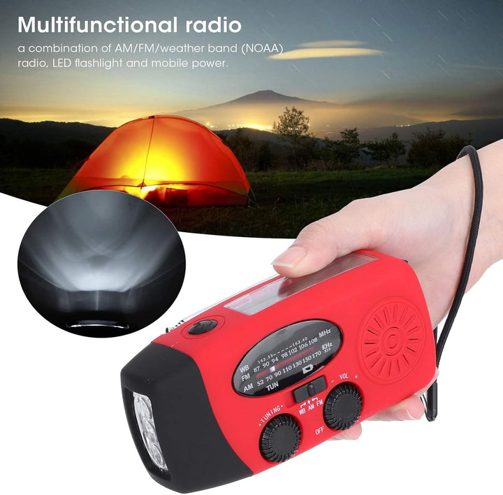 QQT088 Solarenergie Notfallradio, Multifunktions Handshake Radio, USB Aufladung, FM AM WB/NOAA Wette