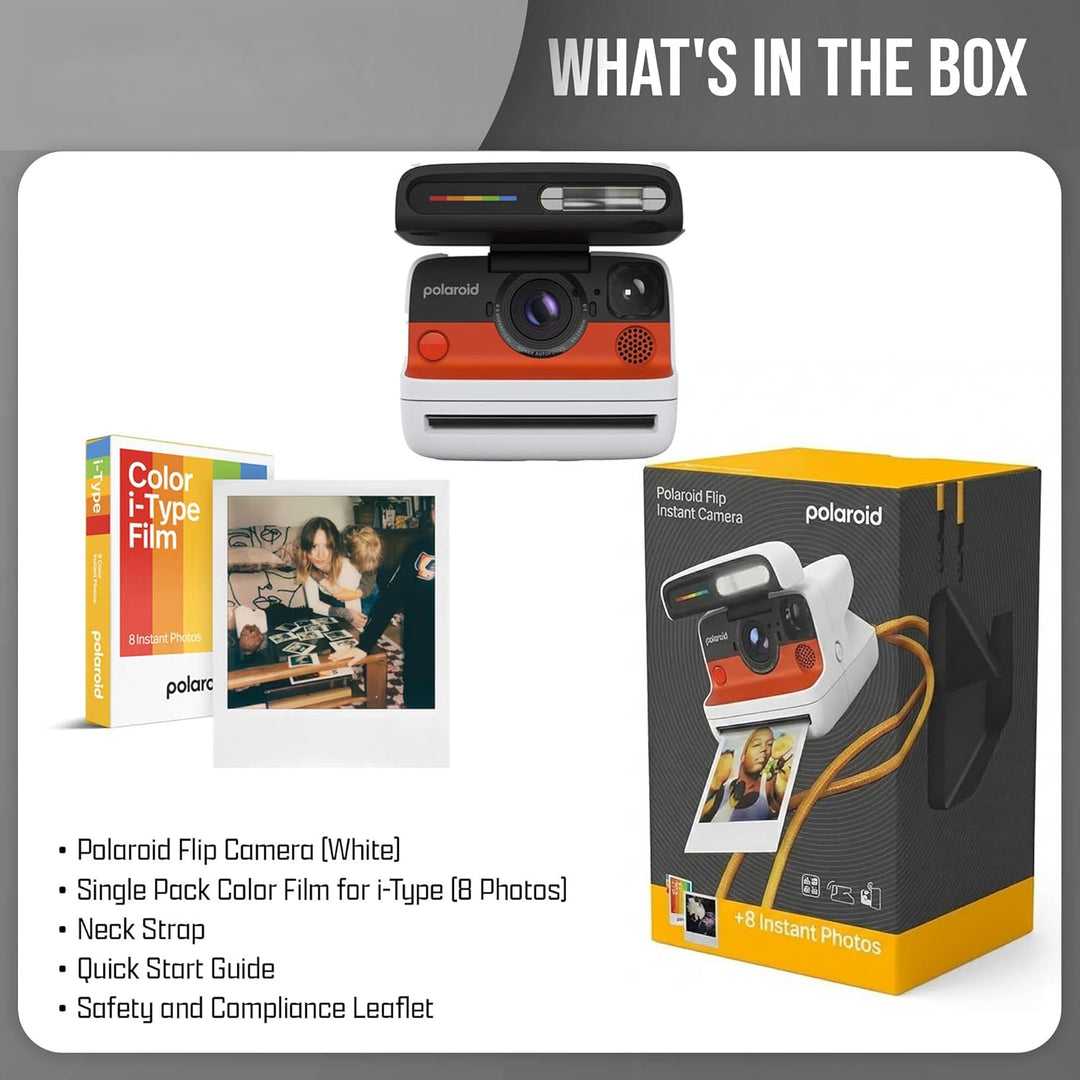 Polaroid Everything Box Flip Sofortbildkamera, analog, Format 79 x 79 mm, weiss, mit Bluetooth & Fil