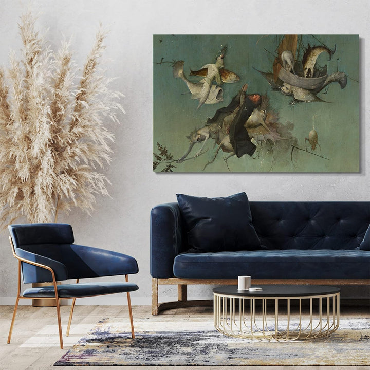 Printed Paintings Leinwand (100x70cm): Hieronymus Bosch - Ausschnitt aus Garten der Lüste (II) 100x7