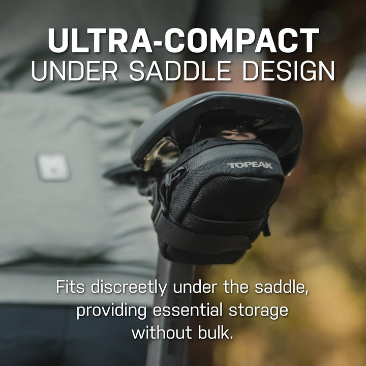 TOPEAK Elementa SeatBag Slim Black Hook & Loop Strap X-Small Schwarz, X-Small Schwarz