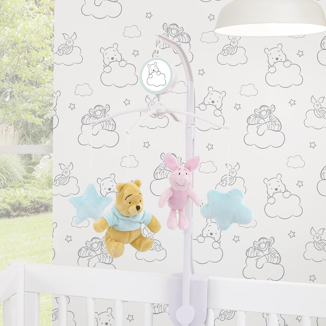 Disney Winnie The Pooh Hello Sunshine Nursery Musical Mobile with Plush Winnie The Pooh, Piglet &amp; Aq