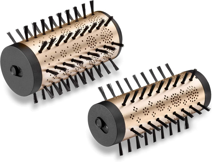 BaByliss Big Hair Dual Rotierende Warmluftbürste, mit Ionen-Technologie, 2 Aufsätze, Champagner, AS9