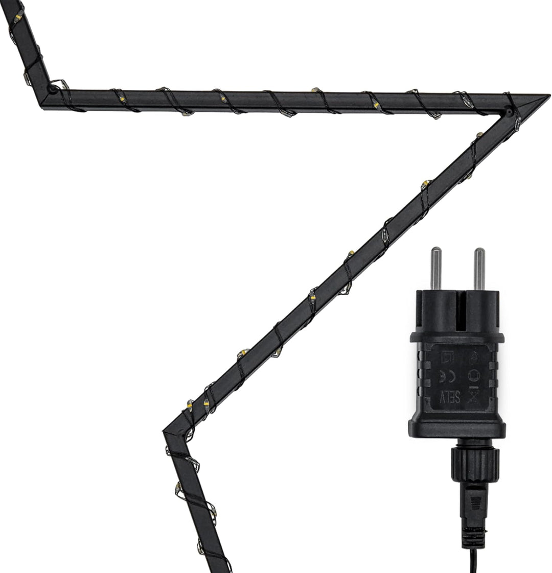LED Metall Gartenstecker Stern - 60 cm - Weihnachtsstern mit 150 LED beleuchtet - Advent Winter Gart