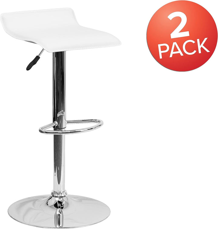 Flash Möbel modernes schwarz Vinyl höhenverstellbar Barhocker mit Chrom Sockel, Hartholz Mikrofaser,