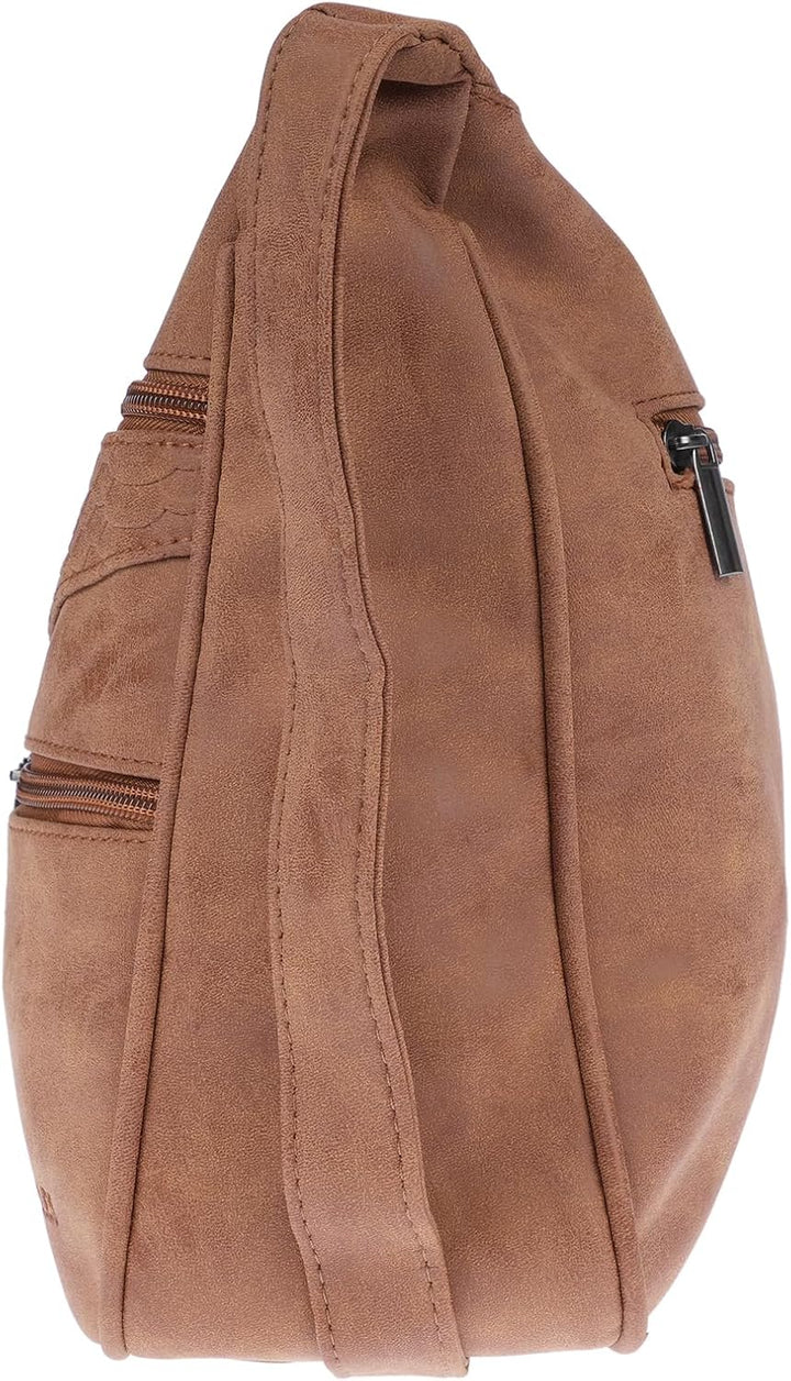 Christian Wippermann Damen Tasche Schultertasche Umhängetasche Crossover Bag Leder Optik Handtasche