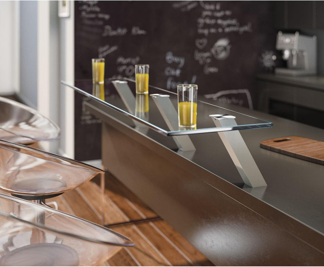 Bar-Konsole CAPRI schräg 60° | 50x50 mm | Aluminium silber | Höhe: 170 mm | 1 Stück, 170 mm
