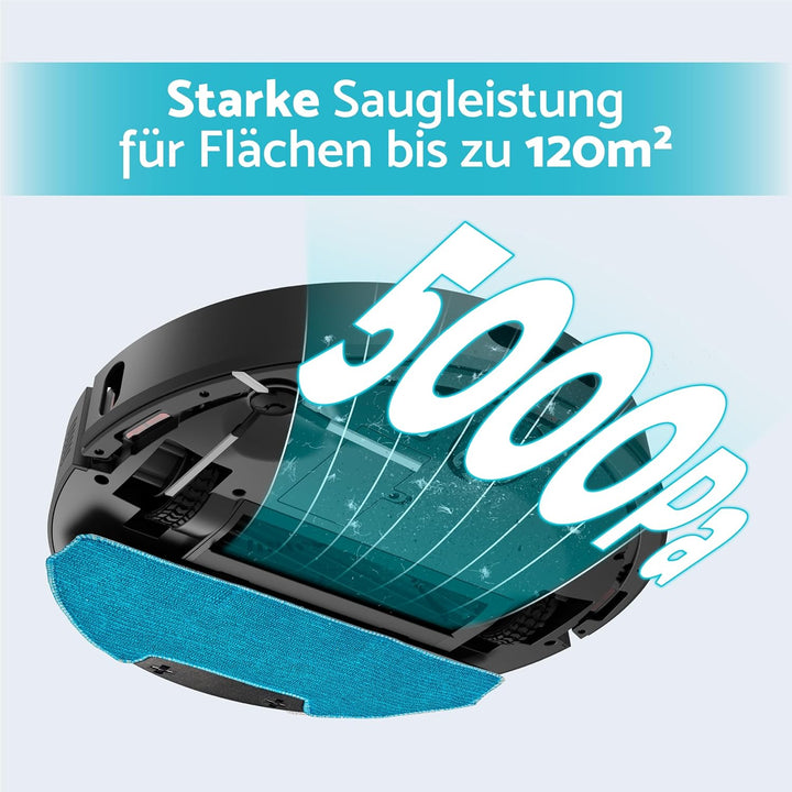 aeco X5 VacuBot Staubsauger-Roboter mit Wischfunktion Saugroboter (5000Pa Saugkraft ideal für Tierha