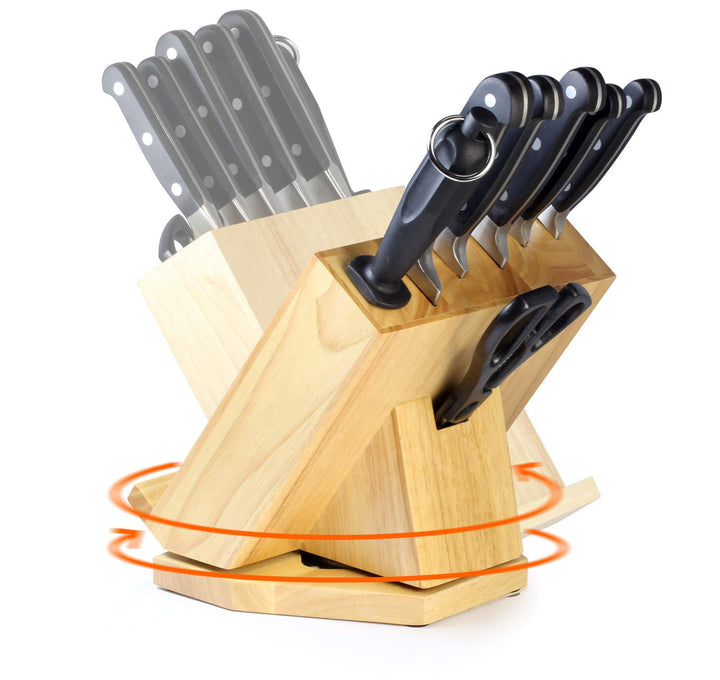 CS Kochsysteme Messerblock 056940 Schneidwaren, Edelstahl, 8-teilig, schwarz, 38 x 28,3 x 39,4 cm