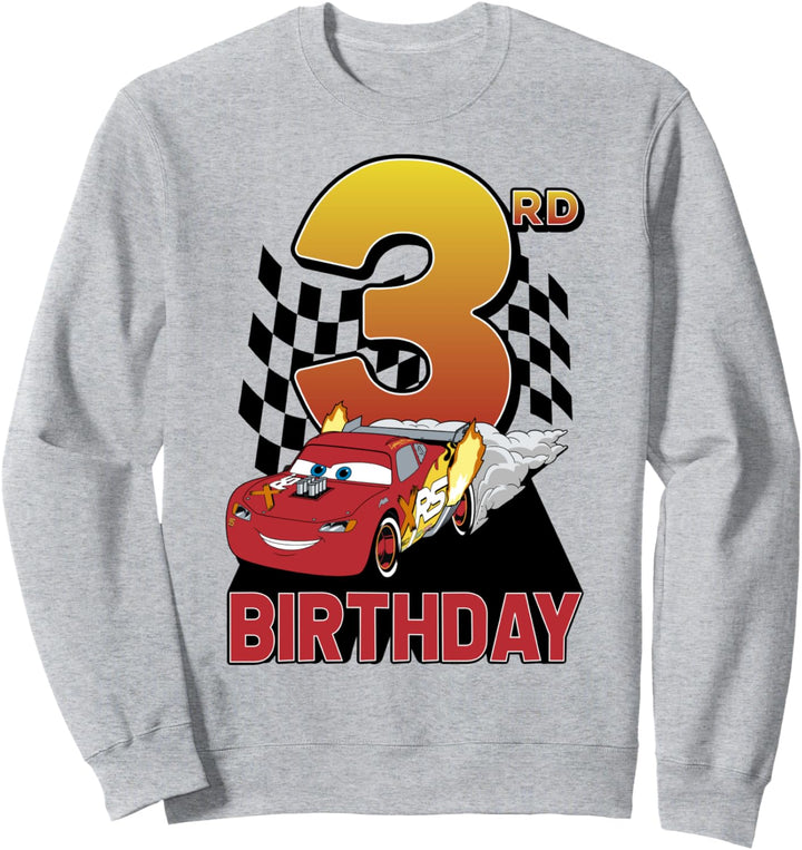 Disney Pixar Cars Lightning McQueen Third Birthday Sweatshirt