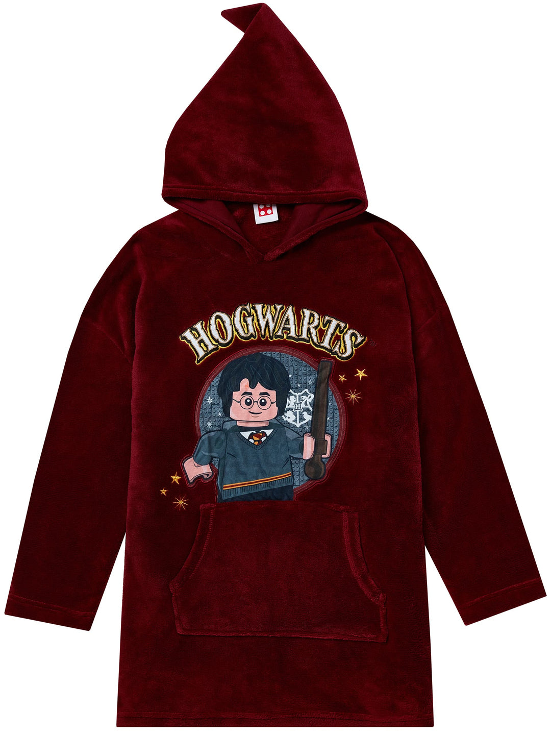 LEGO Harry Potter Kinder Übergrosser Fleece-Lounge-Kapuzenpullover Rot Einheitsgrösse