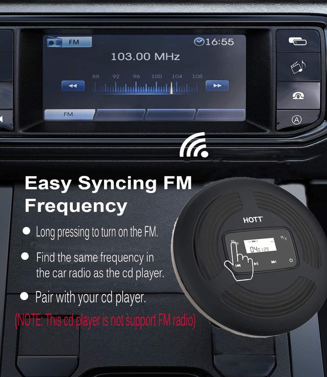 Wiederaufladbarer Bluetooth CD Player tragbar,CCHKFEI persönlicher kompakter tragbarer CD-Player mit