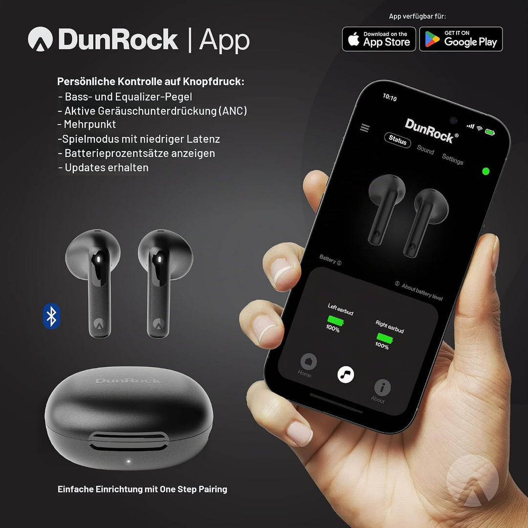 Semi In-Ear Kopfhörer Bluetooth 5.4 – Kabellose Ohrhörer mit Hybrid-ANC, Multipoint, App-Steuerung,