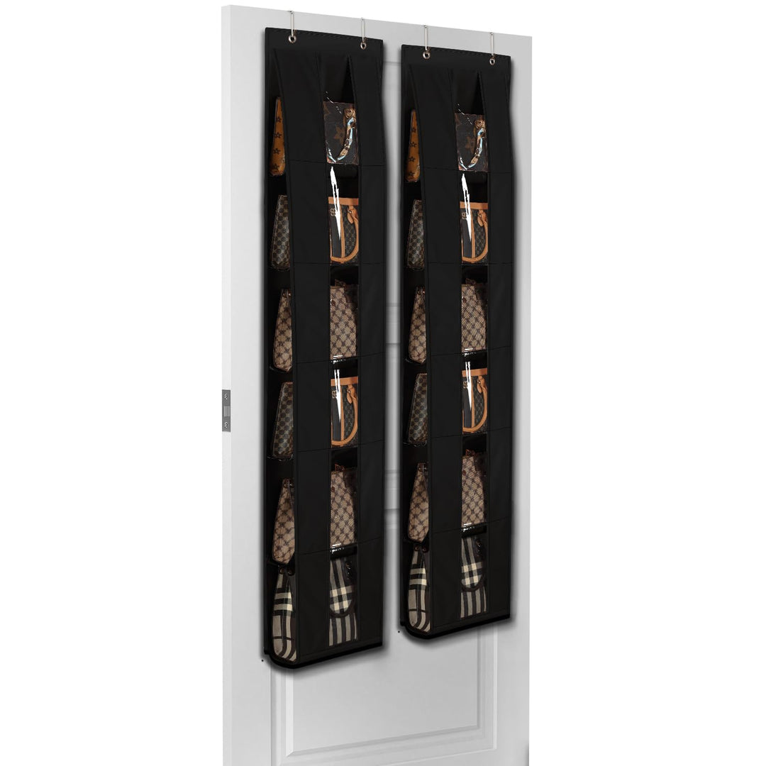 Lirex Handtaschen Organizer Über Tür, 2er Set mit 6 Etagen, platzsparender Organizer zur Aufbewahrun