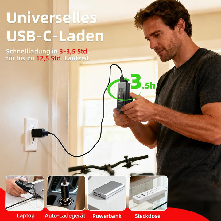 Fahrradlicht Vorne StVZO zugelassen, 4 Leuchtmodi Fahrradlampe Vorne USB-C Akku Lampe Wasserdicht IP