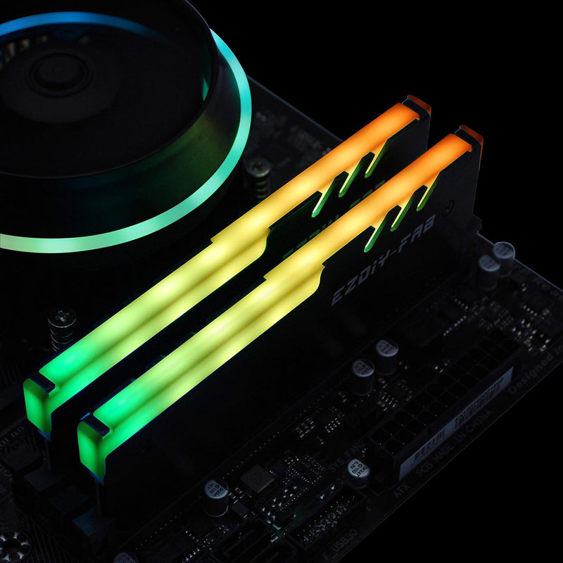 EZDIY-FAB ARGB RAM Kühler mit Controller RGB DDR Kühlkörper-(mit 5V 3-Pin Motherboard ASUS Aura Sync