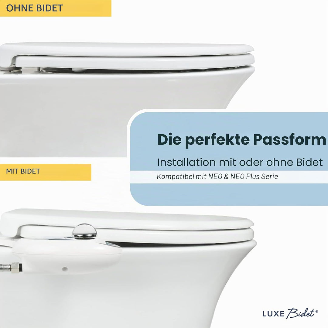 Luxe Bidet LUXE TS1008E Toilettensitz, länglich, bequeme Passform, mit Absenkautomatik, Quick-Releas
