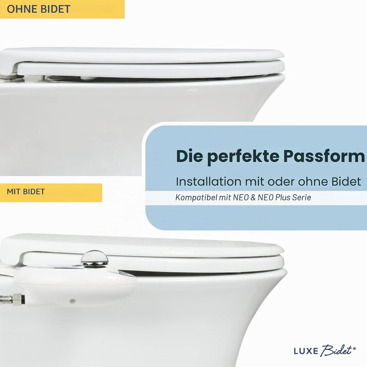 Luxe Bidet LUXE TS1008E Toilettensitz, länglich, bequeme Passform, mit Absenkautomatik, Quick-Releas