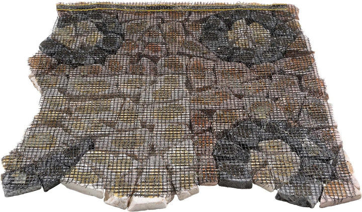 DIVERO Fliesen Rosone Blume Naturstein Mosaik Marmor dekorativ creme-grau- rosé 90 x 90 cm Bodenflie