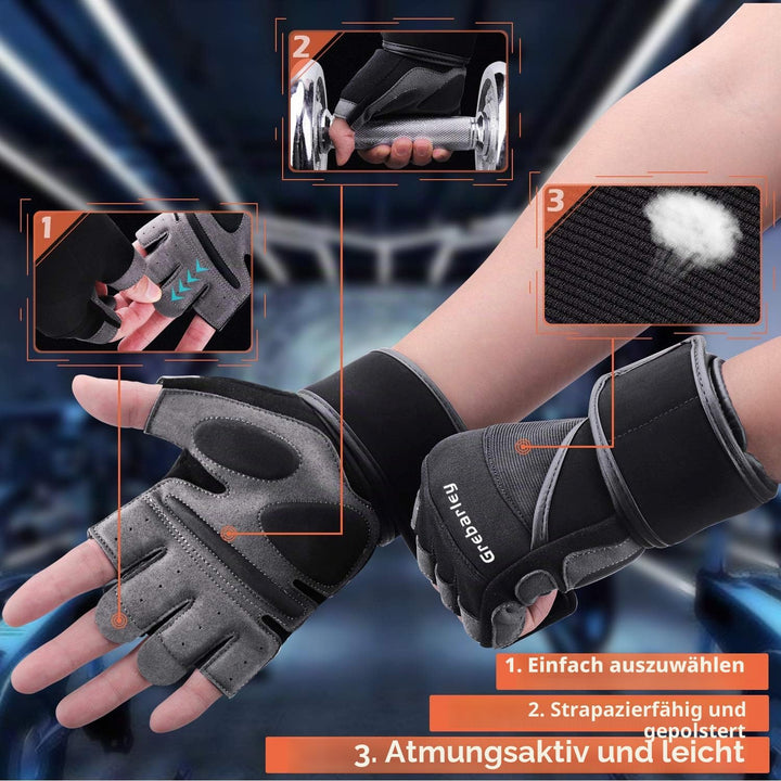 Grebarley Fitness Handschuhe,Trainingshandschuhe für Damen und Herren - Fitness Handschuhe für Kraft