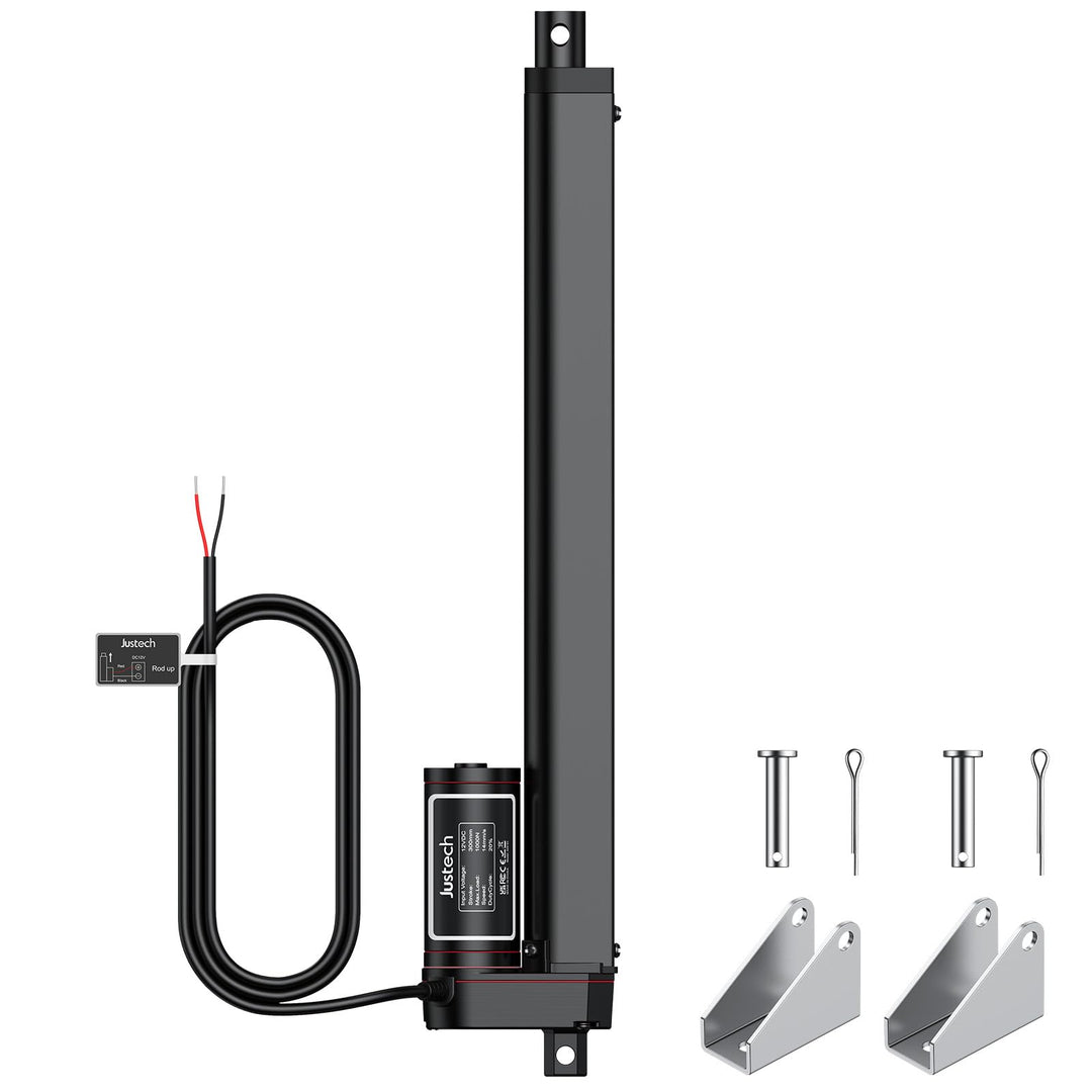 Justech Linear Actuator 300mm Linearantrieb 1000N IP65 Wasserdicht 14mm/s Motor Lineartechnik Aktuat