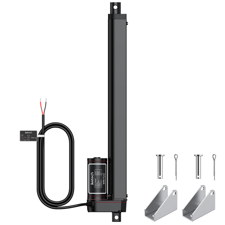 Justech Linear Actuator 300mm Linearantrieb 1000N IP65 Wasserdicht 14mm/s Motor Lineartechnik Aktuat