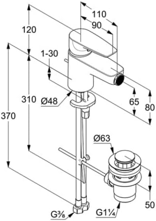 KLUDI Pure&SOLID 342160575 Bidetarmatur, Chrom